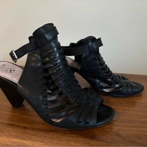 Vince Camuto Black Heels with Braided Straps